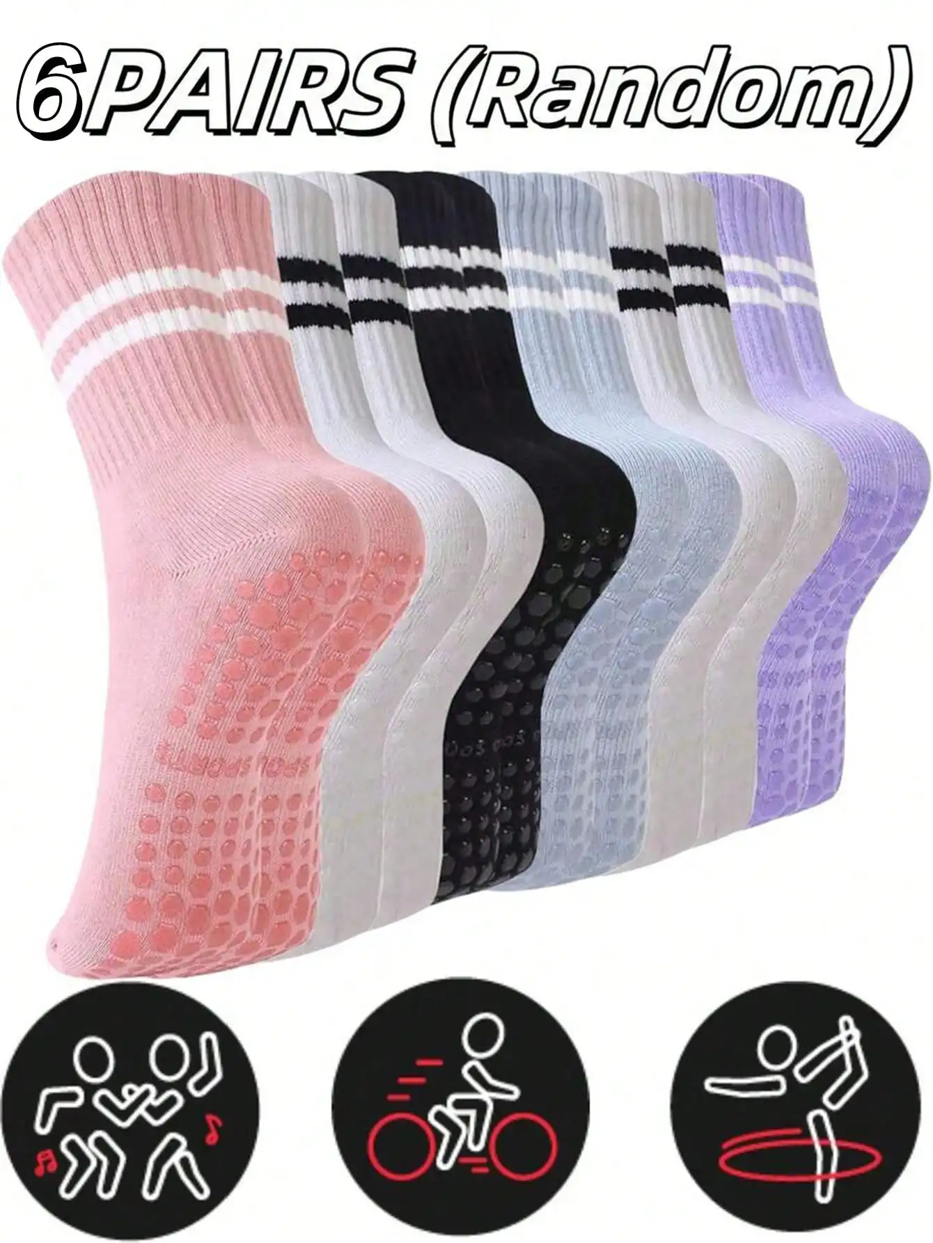 6 pares de calcetines deportiv - Medias Para Pilates Y Yoga reseña y precio